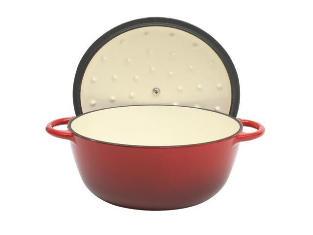 Gibson Home Addlestone 2.65 Quart Enameled Cast Iron Dutch Oven with Lid in Red