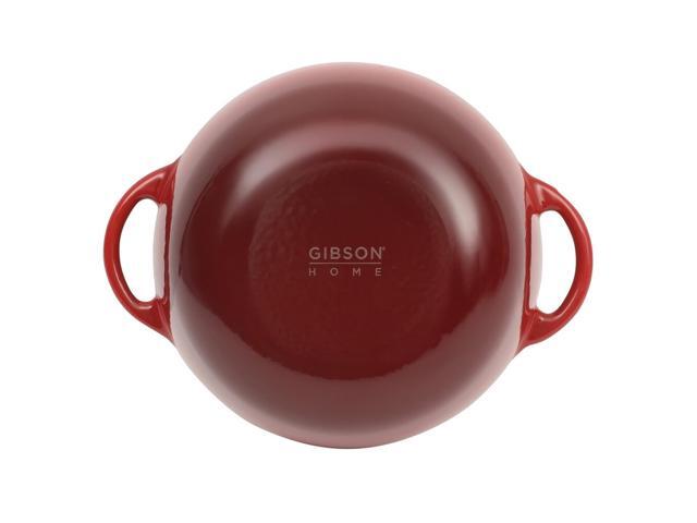 Gibson Home Addlestone 2.65 Quart Enameled Cast Iron Dutch Oven with Lid in Red