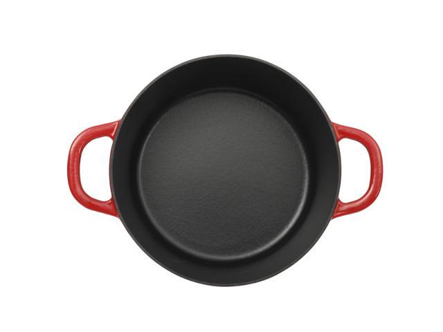 Crock Pot 3 Quart Enameled Cast Iron Dutch Oven With Borosilicate Lid in Red