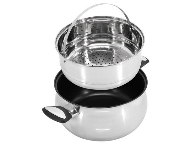 Oster Baldwyn 10 Piece Stainless Steel Belly-Shaped Nonstick Cookware and Utensil Set