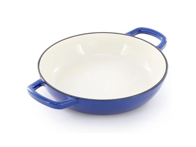 MegaChef 6 Quart Enameled Cast Iron Bread Pot in Blue with Baking Mat