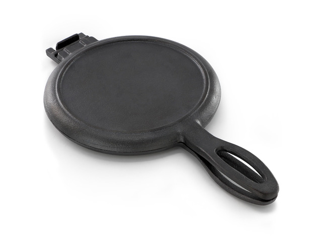Megachef 6.7 Inch Round Cast Iron Pie Iron Outdoor/Camping Cookware with Long Handle