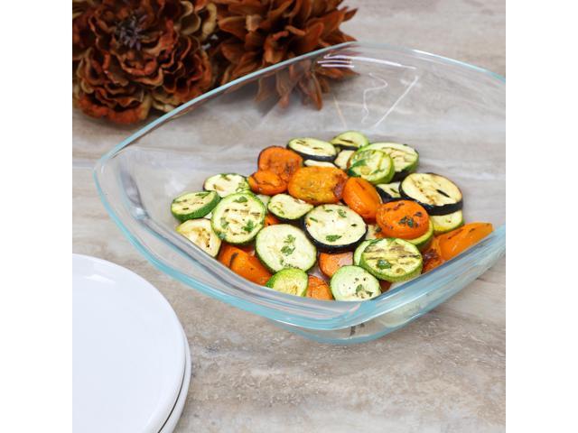 Soho Lounge Carnegie Hill 12 inch x 10 Inch x 2.6 Inch Tempered Glass Roaster Pan with Built-in Handles