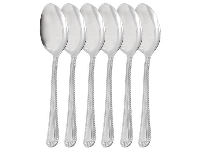 Gibson Home Tustin 6 Piece Stainless Steel Dinner Spoon Flatware Set in Silver