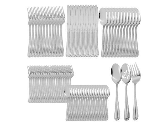 Gibson Home 87 Piece Stainless Steel Flatware and Serving Utensil Set in Silver