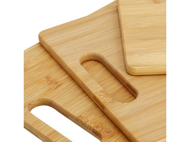 MegaChef 3 Piece 8 Inch, 11 Inch, and 13 Inch Bamboo Wood Cutting Board Set