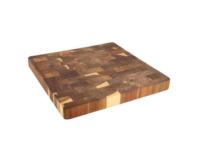 MegaChef 13.75 Inch Square Thick Acacia Wood Serving and Cutting Butcher Board