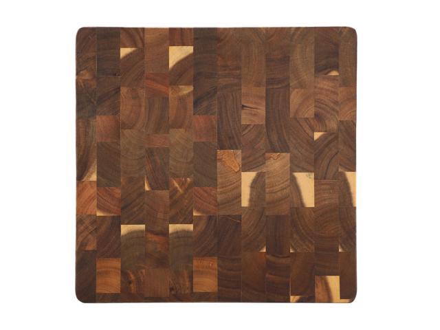 MegaChef 13.75 Inch Square Thick Acacia Wood Serving and Cutting Butcher Board