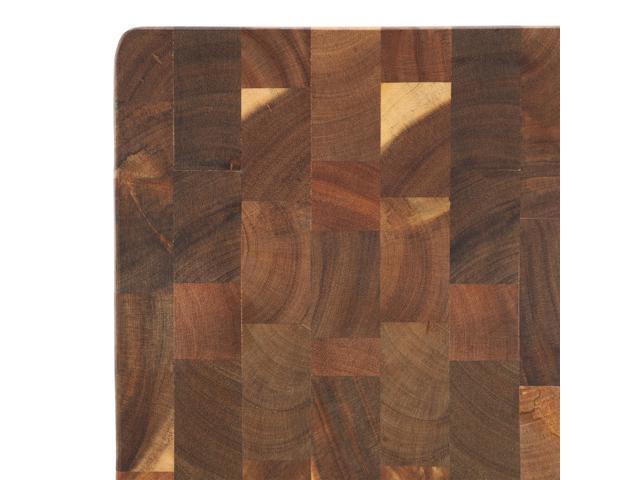 MegaChef 13.75 Inch Square Thick Acacia Wood Serving and Cutting Butcher Board