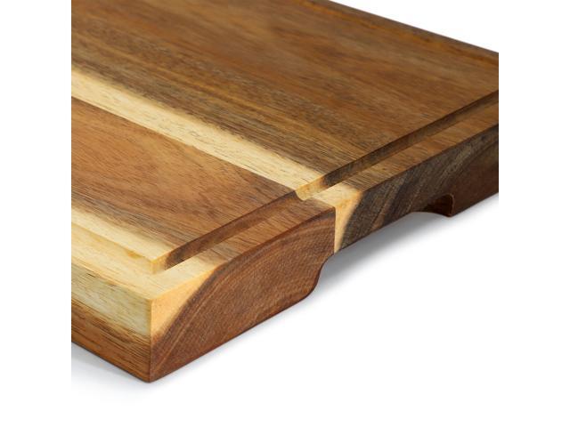 MegaChef 15.5 x 12 Inch Acacia Wood 1.5 Inch Thick Carving and Cutting Board with Juice Groove