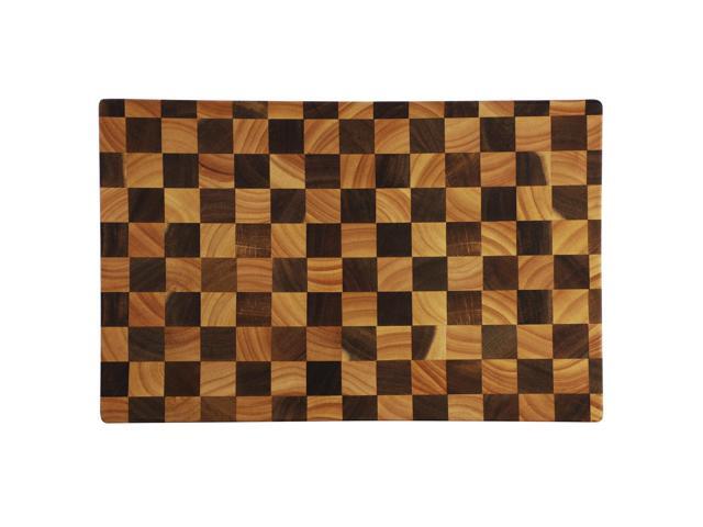 MegaChef 16.5 x 10.5 Inch Acacia Wood and Rubber Wood Checkered Cutting Board
