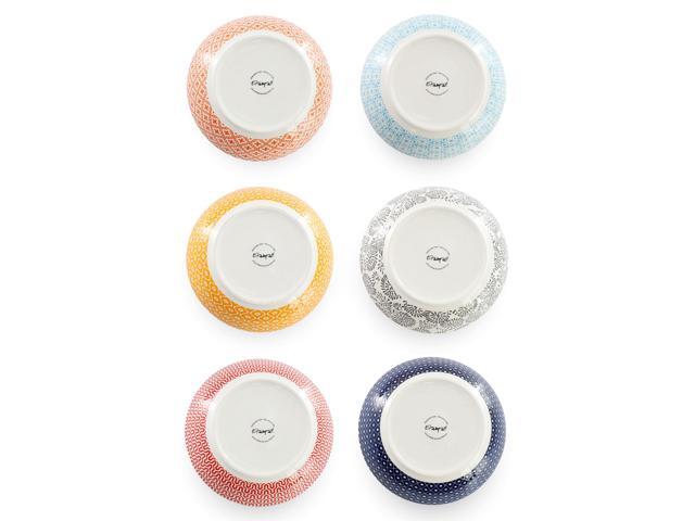 Elama Giovanna 6 Piece Assorted Stoneware Bowl Set