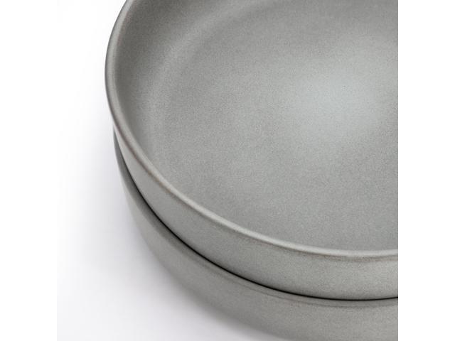 Soho Lounge Bryant Park 2 Piece 8 Inch Stoneware Dinner Bowl Set in Gray