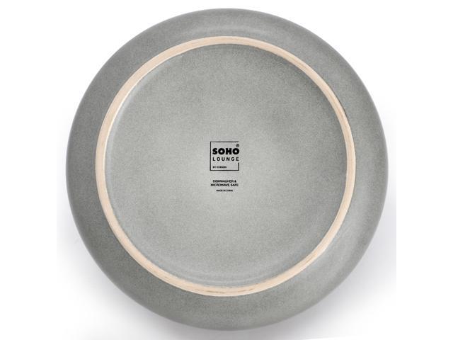 Soho Lounge Bryant Park 2 Piece 8 Inch Stoneware Dinner Bowl Set in Gray