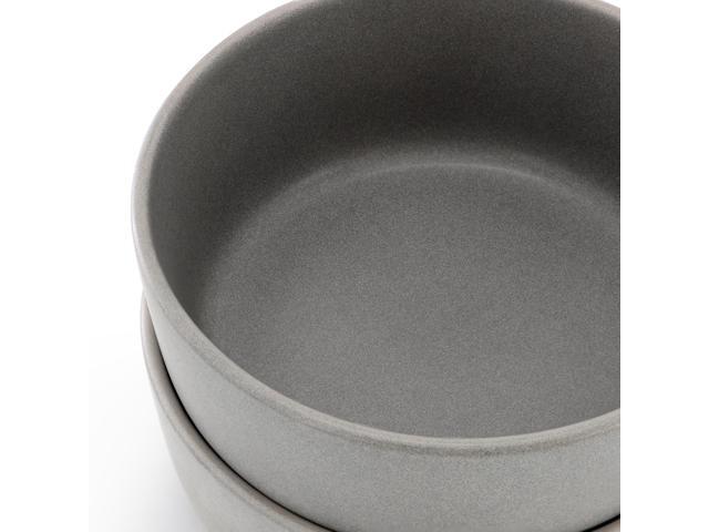 Soho Lounge Bryant Park 2 Piece 6 Inch Stoneware Cereal Bowl Set in Gray
