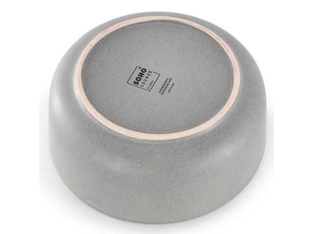Soho Lounge Bryant Park 2 Piece 6 Inch Stoneware Cereal Bowl Set in Gray
