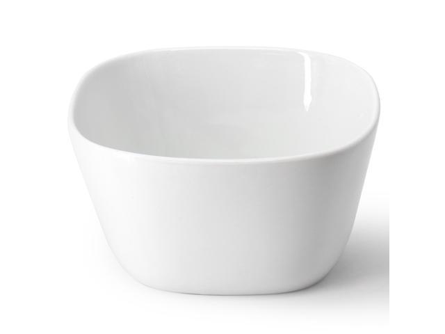Our Table Simply White 6 Piece 6 Inch Porcelain Soft Square Cereal Bowl Set
