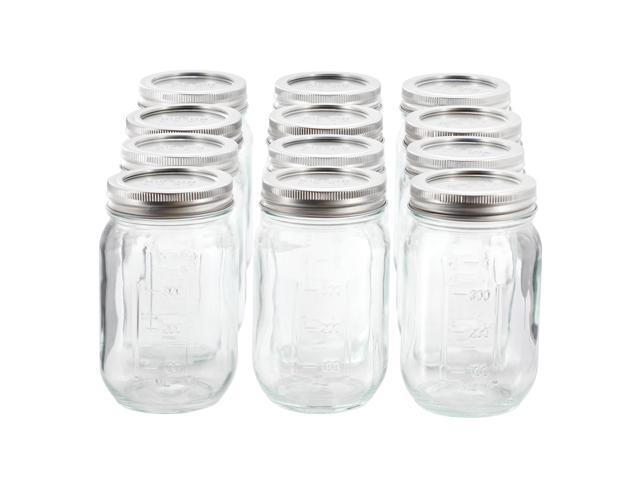 Gibson Home Market Preserves 12 Piece 16 Ounce Glass Canning jars with Lids and Bands