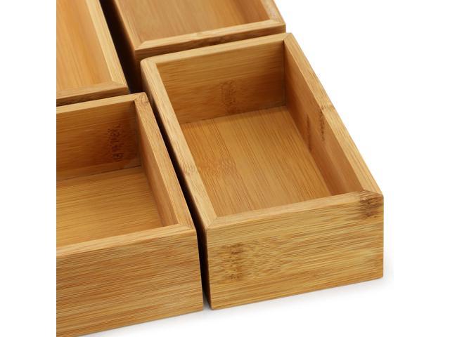MegaChef 5 Piece Bamboo Storage and Organization Trays