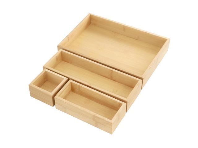MegaChef 4 Piece Bamboo Storage and Organization Trays