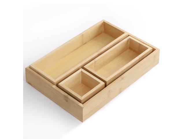 MegaChef 4 Piece Bamboo Storage and Organization Trays