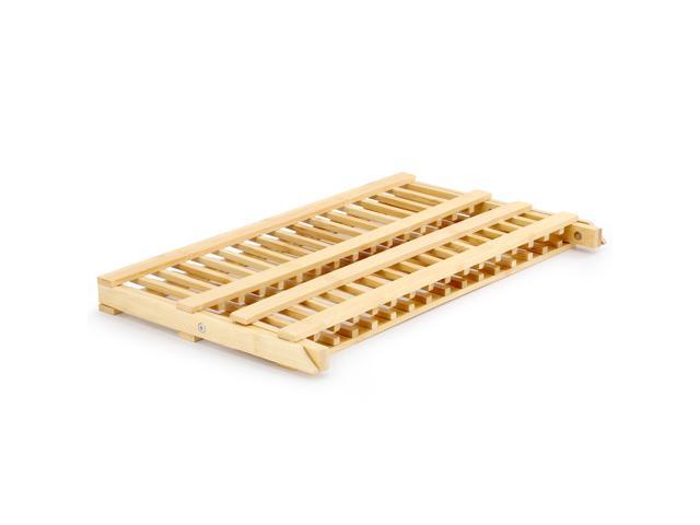 MegaChef 2-Tier Collapsible Kitchen Bamboo Drying Dish Rack