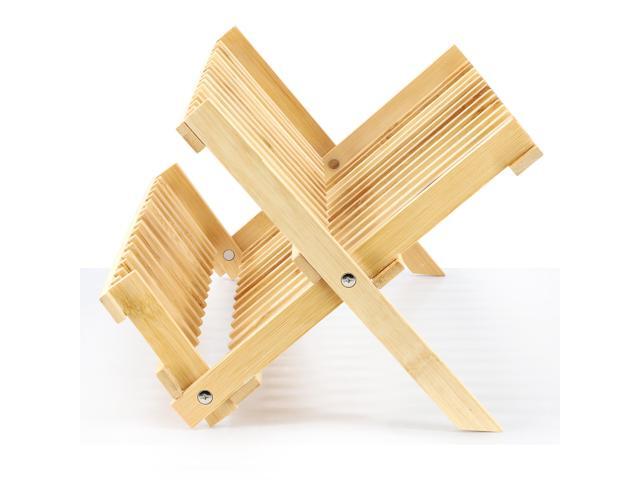MegaChef 2-Tier Collapsible Kitchen Bamboo Drying Dish Rack