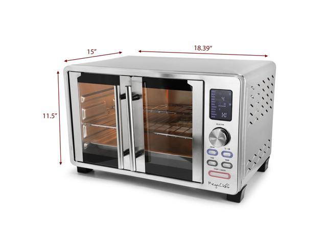 MegaChef 25 Liter Digital Electric French Door Multi-Function Counter Top Oven with Rotisserie Set
