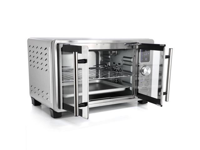 MegaChef 25 Liter Digital Electric French Door Multi-Function Counter Top Oven with Rotisserie Set