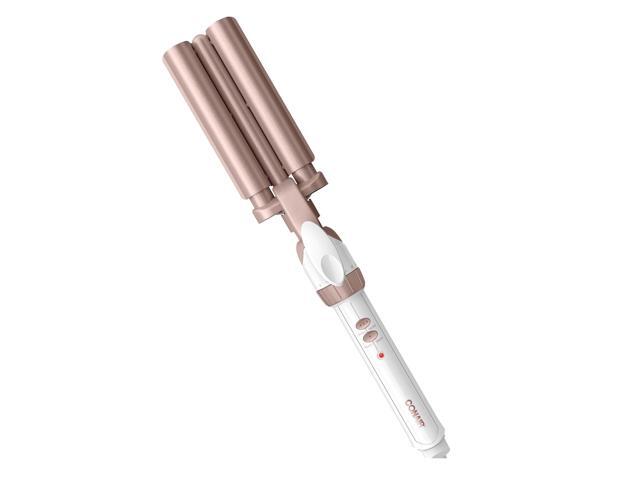 Conair Double Ceramic Deep Wave Triple Barrel Weaver 30 Heat Settings in White Conair Double Ceramic Deep Wave Triple Barrel Weaver 30 Heat Settings in White