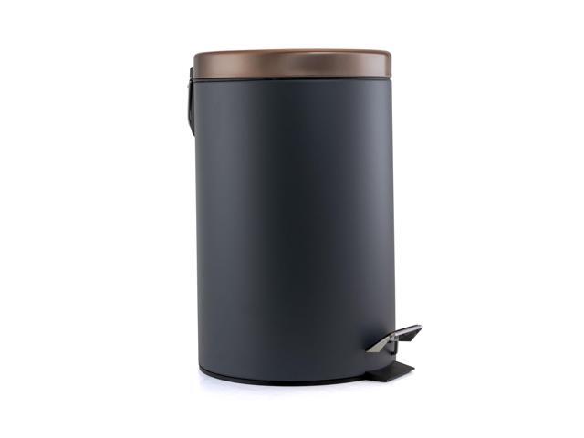 Elama 5 Liter Stylish Grey and Copper Soft Pedal Office, Kitchen and Bathroom Trash Bin