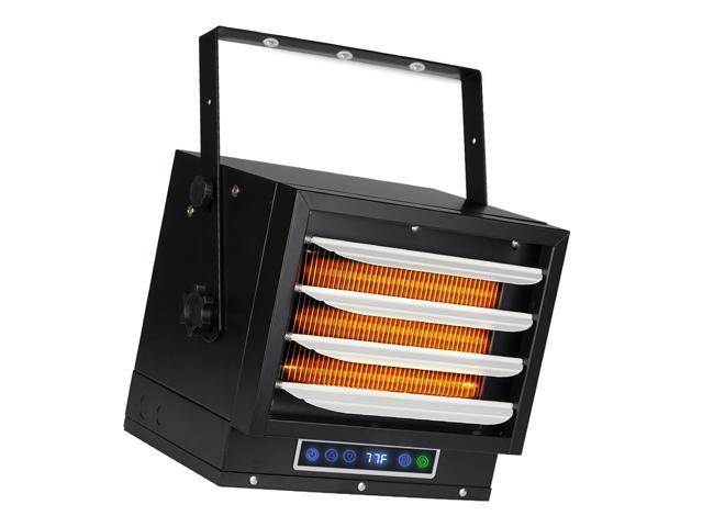 Vie Air 7500W Portable Hard-Wire Installation Garage Heater With Remote and Vertical and Horizontal Air Flow in Black