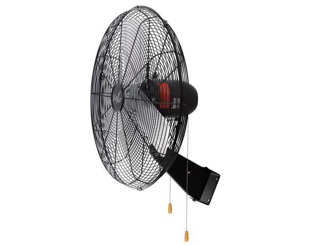 The Vie Air 24 Inch Tilting Wall Mountable Heavy Duty Commercial Strength Oscillating Fan with 3 Speed Motor in Black