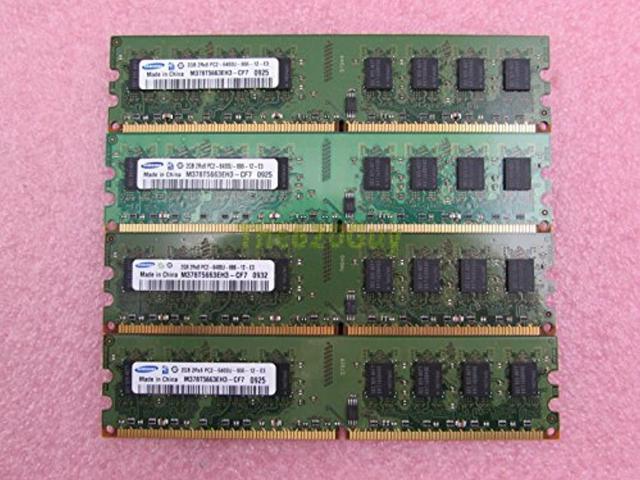 samsung m378t5663eh3-cf7 8gb 4 x 2gb pc2-6400u ddr2 800 cl6 desktop memory kit