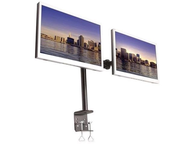 horizontal dual-monitor double lcd dual desk mount stand heavy duty adjustable