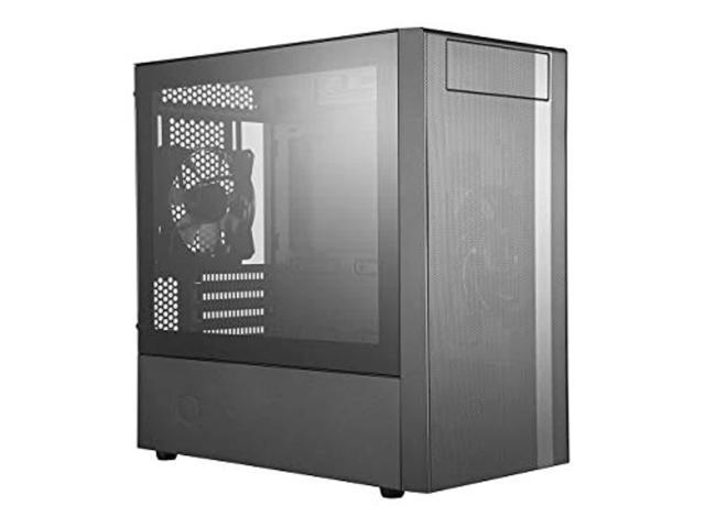 cooler master masterbox nr400 with odd - matx mini tower case with tempered glass side panel, 2 x 120mm pre-installed fans, flexible air flow.
