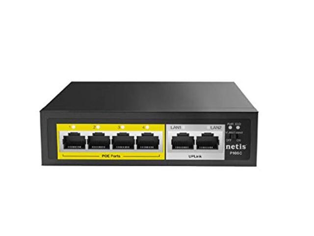Netis P106C 4 POE+2 Uplink 100M Standard Fast Ethernet POE/ POE+ Switch with Plug and Play IEEE 802.3at/af Compliant Powered Devices (PDs) with...