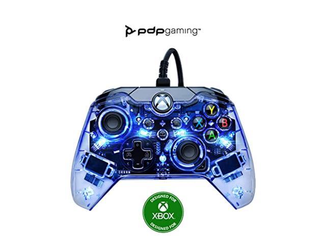 afterglow led wired game controller - rgb hue color lights - usb connector - audio controls - dual vibration gamepad- xbox series x s, xbox one, pc