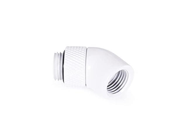 alphacool 17487 eiszapfen angled adaptor 45 rotatable g1/4 outer thread to g1/4 nner thread - white
