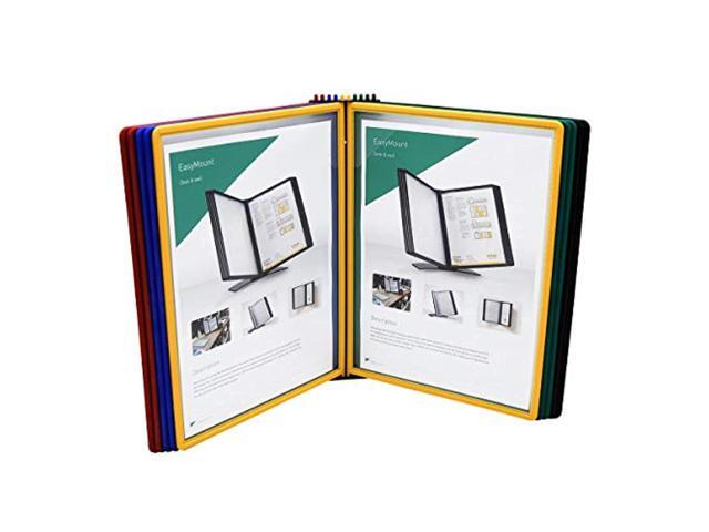 tarifold easy-load wall display unit with 10 display pockets - assorted colors - 20 sheet capacity (ezw791)
