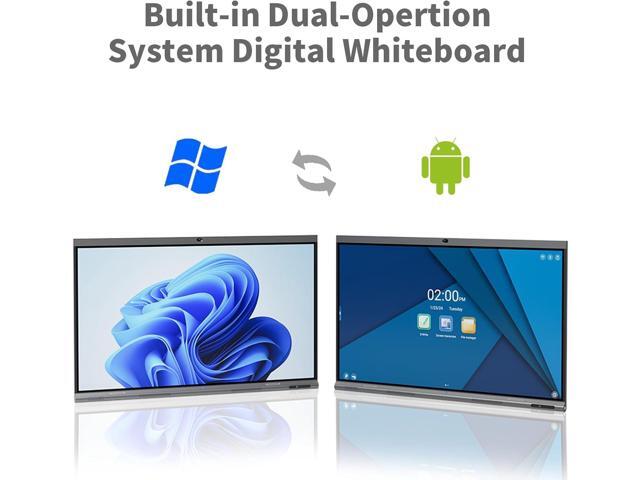Tiburn INSPUR 65' Ultra 4K UHD Smart Board Android 13 & Windows 11 Pro Dual OS, 8-Line Array Mic, Auto-Framing Webcam, Enterprise whiteboard for...
