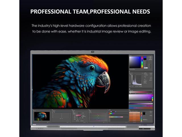 Tiburn INSPUR 65' Ultra 4K UHD Smart Board Android 13 & Windows 11 Pro Dual OS, 8-Line Array Mic, Auto-Framing Webcam, Enterprise whiteboard for...