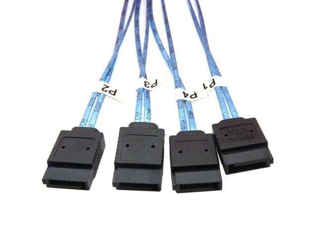 SFF-8644 to 4 Sata 7 Pin Cable, External Mini SAS HD SFF-8644 to 4 Port SATA Cable, Hard Disk Data Server Raid Cable 1 Meter 3.2 FT