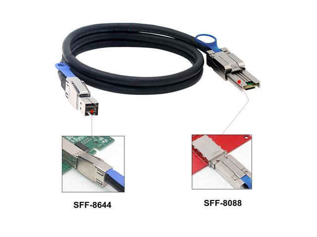 External Mini SAS HD Cable, Mini SAS SFF-8644 to SFF-8088 Cable, 6 Gbps, 2M/6.6FT