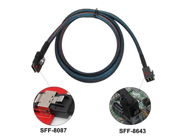 Internal Mini SAS HD Cable - SFF-8643 to SFF-8087, 3.3ft (1M), Compatible with RAID or PCI Express Controller
