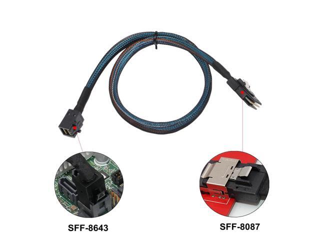 Internal HD Mini SAS SFF-8643 Host to SFF-8087 Target Cable 0.5M/1.6ft