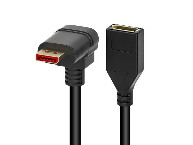 Vszerda 8K@60Hz 90 Degree Displayport 1.4 Extension Cable, Male to Female Right Angle DP 1.4 Cord Support 8k@60Hz, 4K@144hz 0.3M/1FT