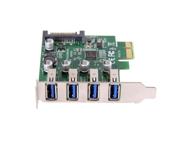 Vszerda 4 Port PCI-E 1X to 4 USB 3.0 HUB PCI Express Expansion Card Adapter with 80/120mm PCI-E Slot Bracket