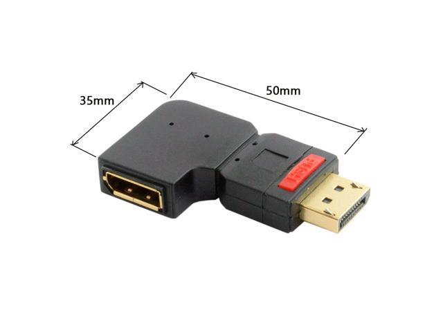 Vszerda DisplayPort Male to Female Extension Adapter Standard DP 4K Right Angled 90 Degree