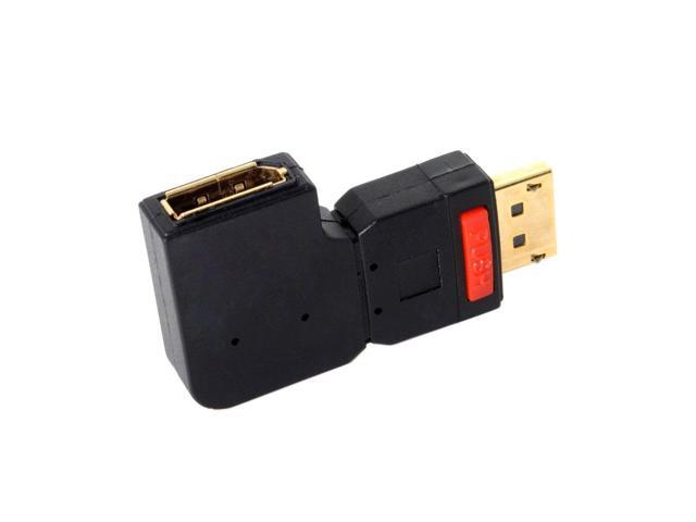 Vszerda DisplayPort Male to Female Extension Adapter Standard DP Left Angled 90 Degree
